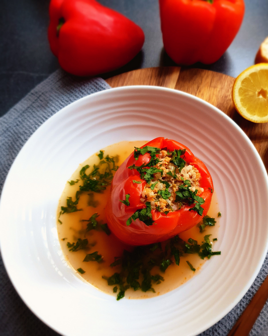 Anatolian delight 'Stuffed Bell Pepper with Olive Oil'