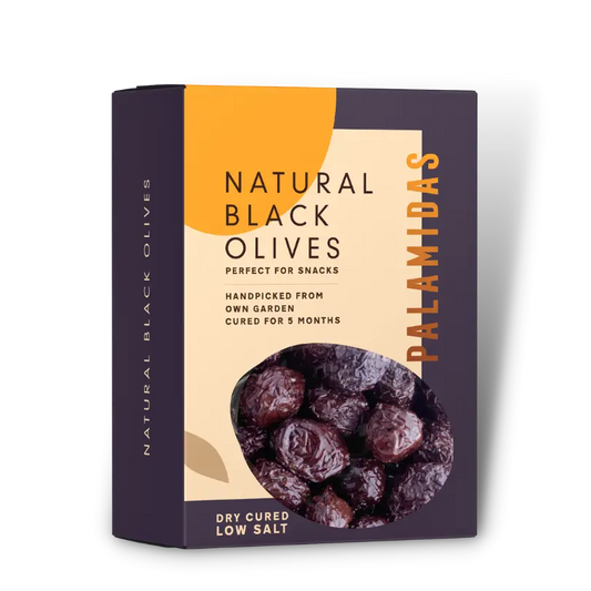 Naturally Dry Cured Black Olives | Low Salt | 150 g x 3